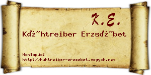 Kühtreiber Erzsébet névjegykártya