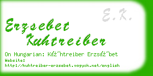 erzsebet kuhtreiber business card